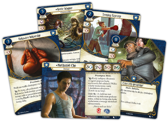 HORROR W ARKHAM LCG: NATHANIEL CHO - początkowa talia badacza