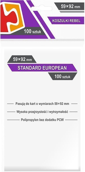 Koszulki na karty Rebel (59x92 mm) "Standard European", 100 sztuk